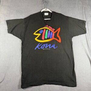 Vintage Kona Fish T Shirt Mens XXL 1987 Sgt Leisure Made USA Surf Single Stitch